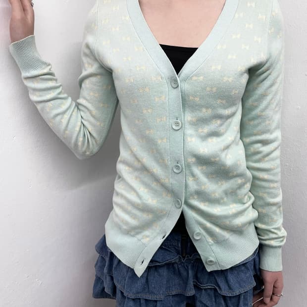 민트코어 키치 리본 가디건🎀