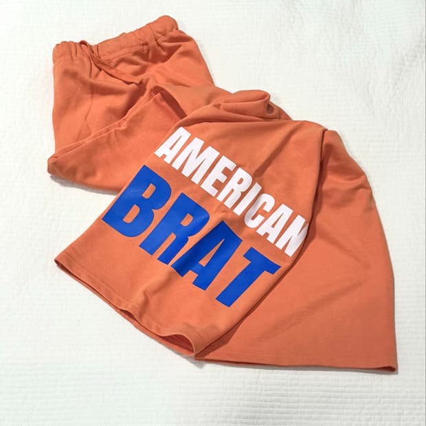 American Brat 로우라이즈 오렌지 바지