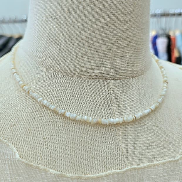 Handmade 아이보리 도넛산호 목걸이