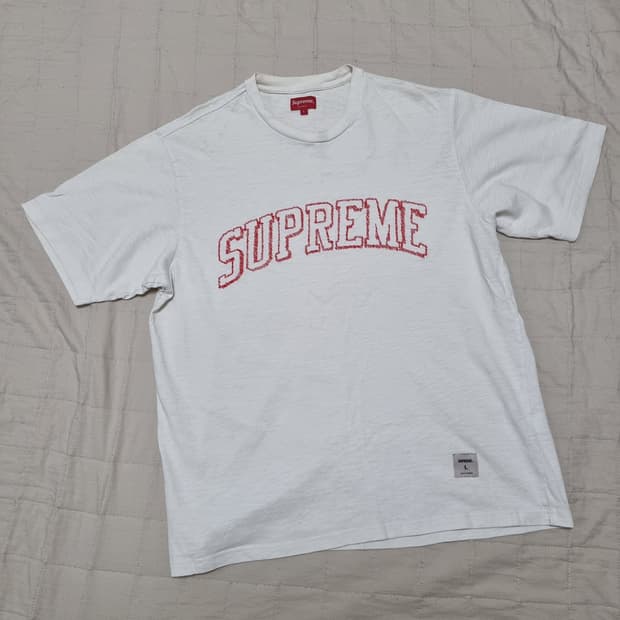 Supreme Sketch Embroidered S/S Top White