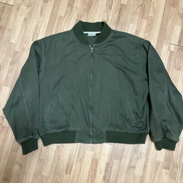빈티지 엘엘빈 봄버 블루종 자켓 올리브