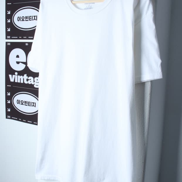 (L-XL) 챔피온 반팔 티셔츠 무지 화이트 올드스쿨-H35147