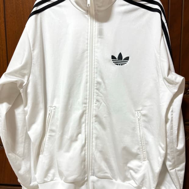 아디다스 파이어버드 구파 흰검 화이트 져지 집업 트랙탑
