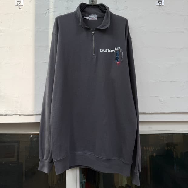 Levis 리바이스 차콜 그레이 하프집업 스웨트 셔츠 L