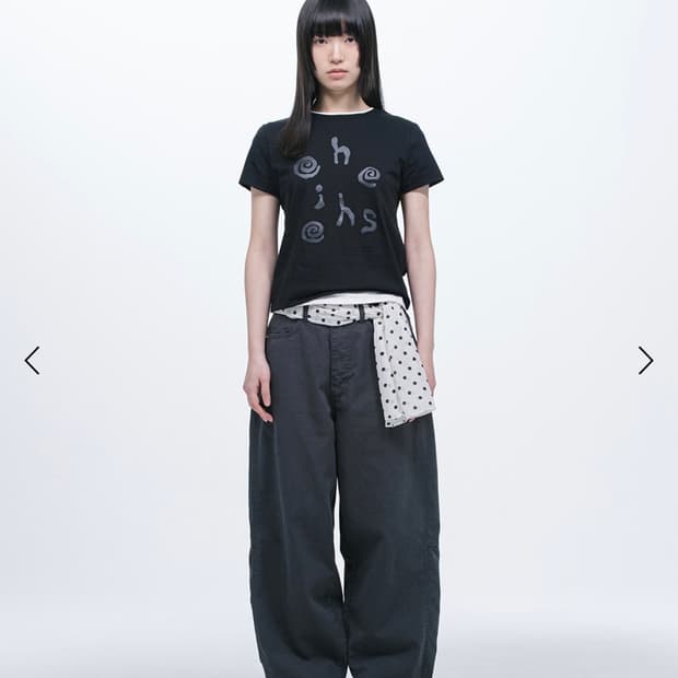 오헤시오 WIDE CURVED PANTS, CHARCOAL