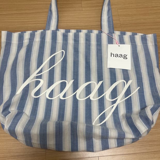 헤이그 스트라이프 에코백 haag a Signature  logoBag