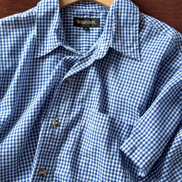 Light fabric gingham check H/S shirt