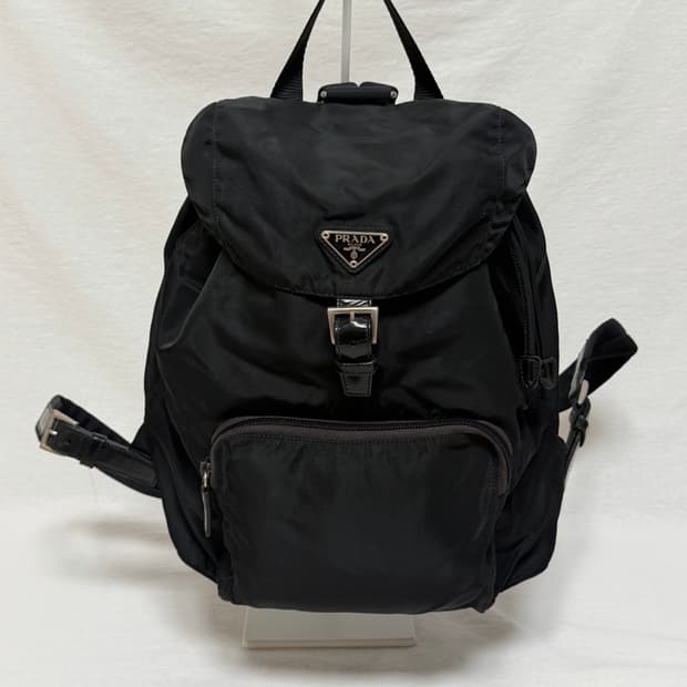 정품 프라다 포코노 나일론 원포켓 백팩 블랙