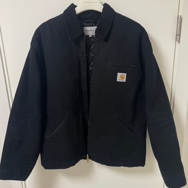 [XL] 칼하트 WIP OG 디트로이트 자켓 블랙 에이지드 캔버스 윈터