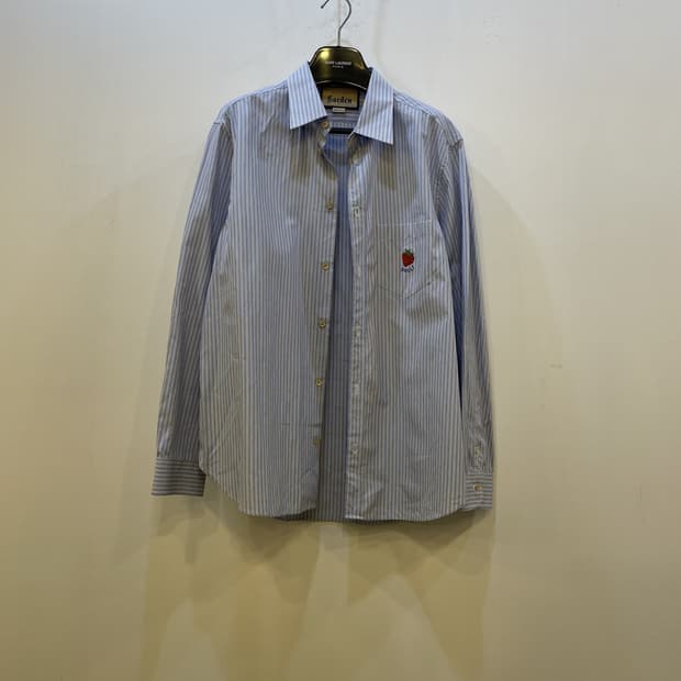 구찌 스트라이프 가든 딸기 로고 포켓 셔츠