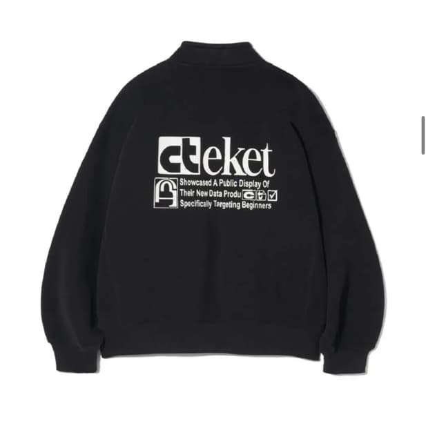 테켓 하프집업 반집업 블랙 M Plan Half Zip-Up Sweats