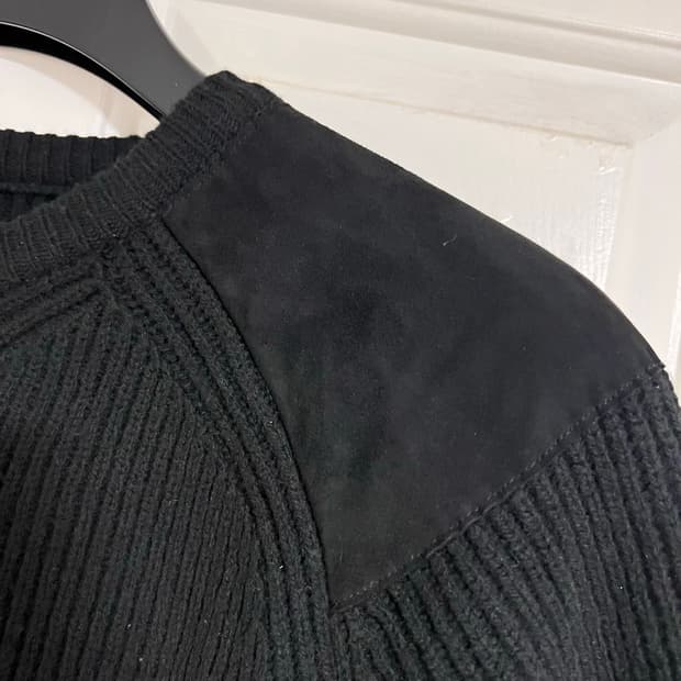 포터리 밀리터리 크루넥 니트 블랙-3사이즈