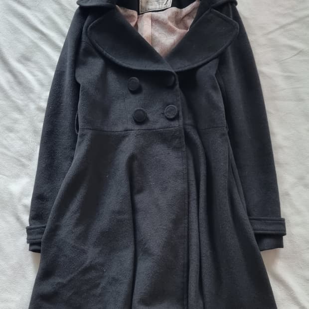 빈티지 핑키걸즈 갸루 블랙 코트