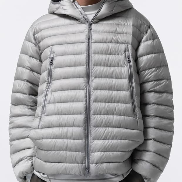 무신사 스탠다드 시티 레저 시어 립스탑 후디드 (라이트그레이)