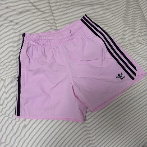 아디다스 핑크 삼선 반바지 S