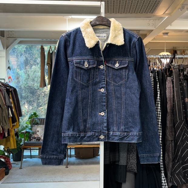 니콜 클럽 데님 쉐르파 자켓