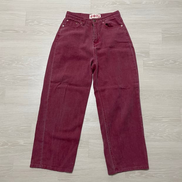 ootj 버건디 와이드팬츠