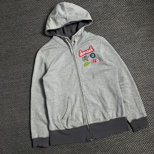 나이키 와펜 패치워크 그레이 후드집업 y 4908