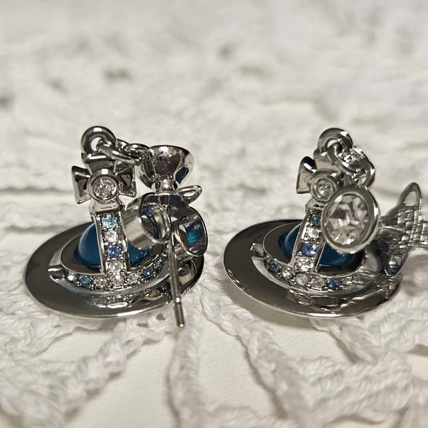 Vivienne westwood blue orb earings