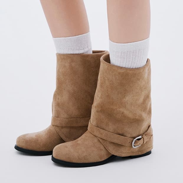 슈펜 버클폴딩미들부츠 베이지