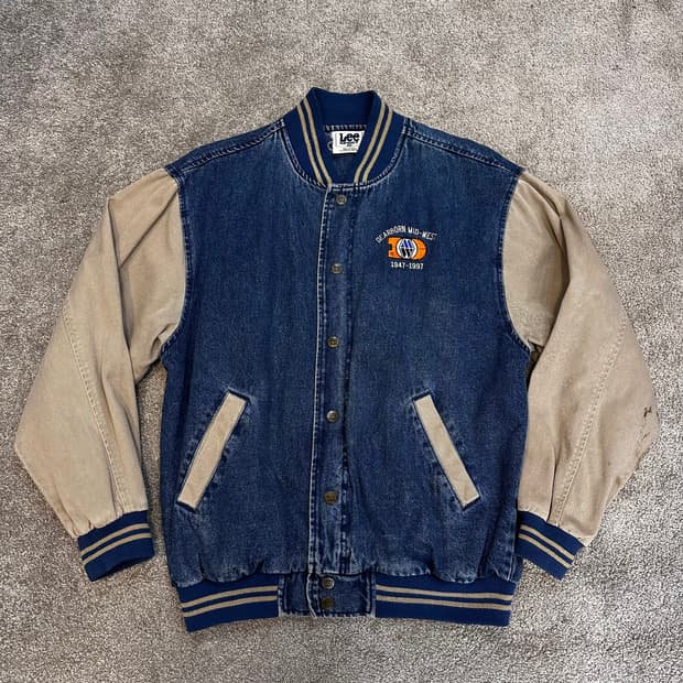 리 올드스쿨 데님 바시티 자켓L