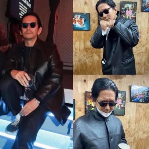 [L] 올드 갭 빈티지 레더 카 코트 블랙