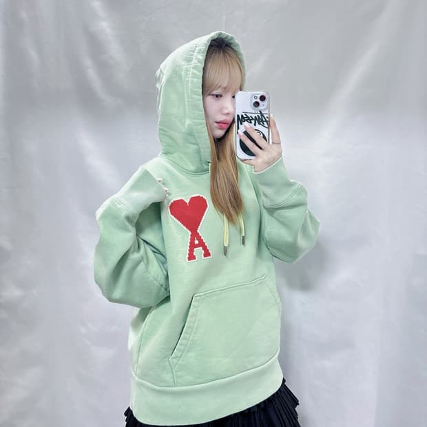 아미 빅하트로고 민트그린 후드 