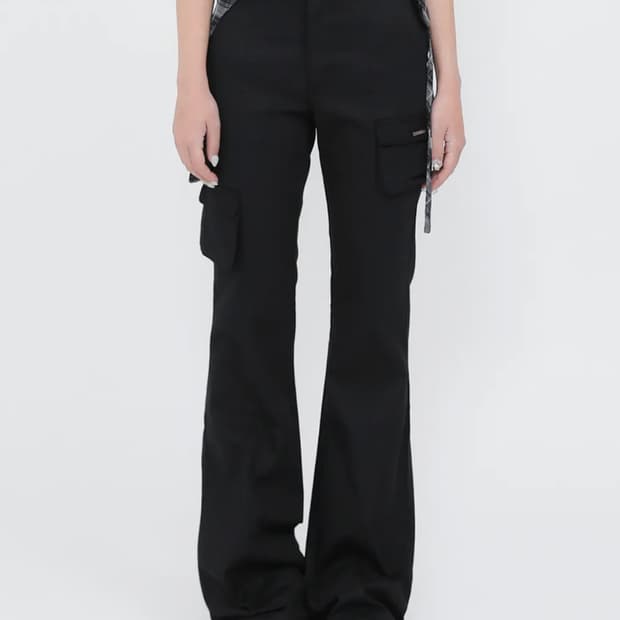 미세키서울 Line pocket cargo pants black