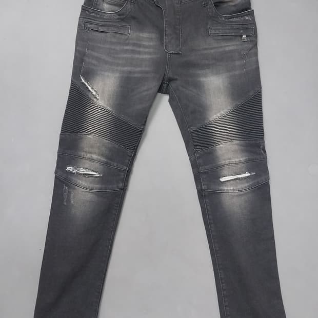 [34] 발망 블랙 워싱 디스덧댐 바이커진 청바지