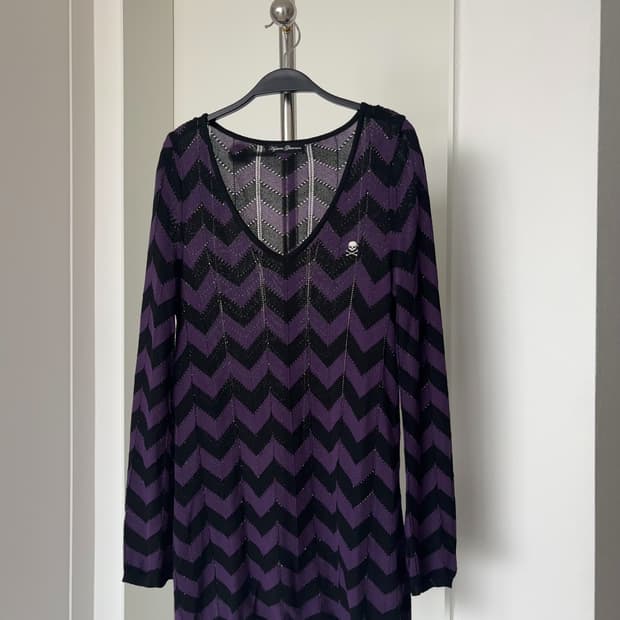 스트라이프 니트 원피스