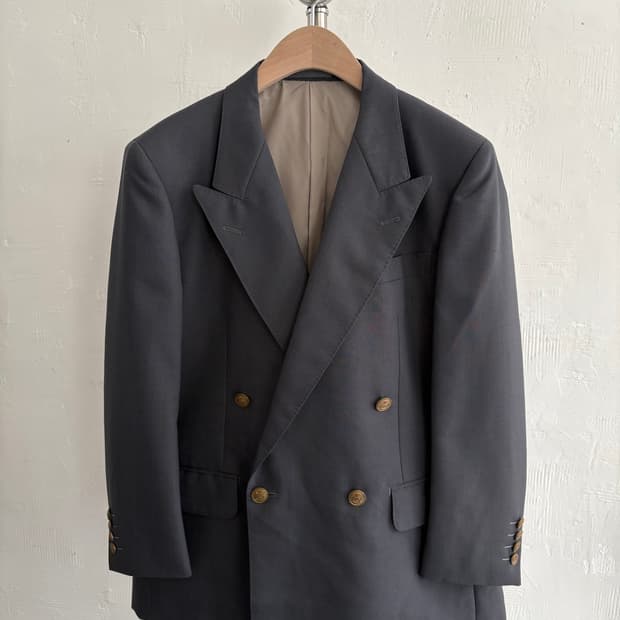 Burberry 버버리 90’s 그레이 더블 브레스티드 금장 블레이저