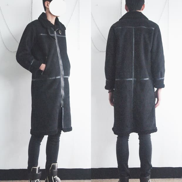 레더 라이닝 무스탕 롱 코트