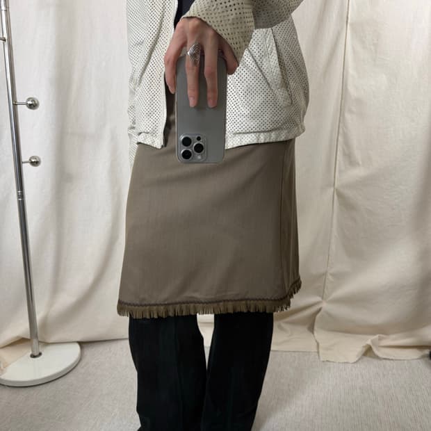 Bateau Mouche 프린지 미디 스커트