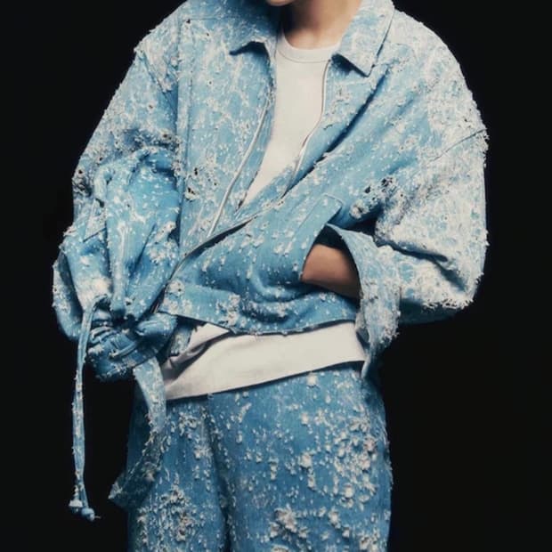 24SS 준지 데미지 데님 트러커 자켓