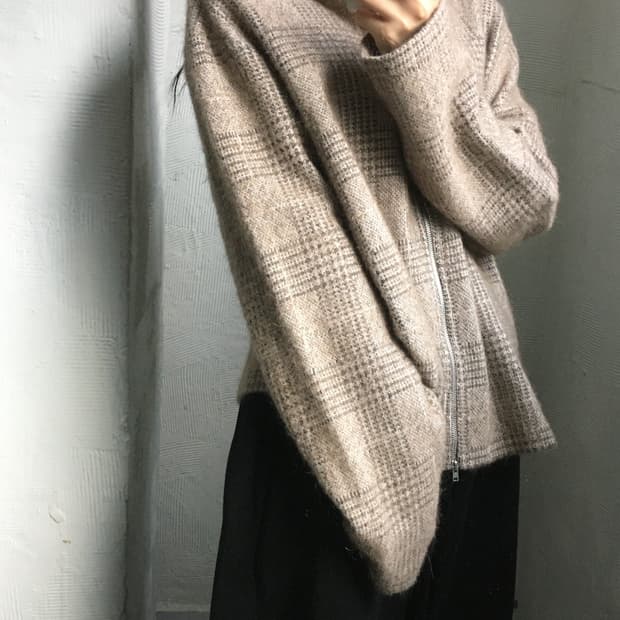 Our Legacy 아워레가시 슈렁큰 하운드 투스 체크 풀 집업 