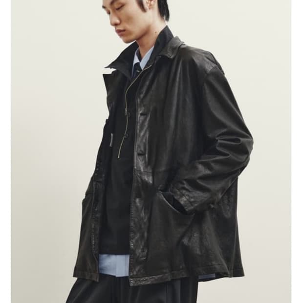 (구매)유스 워시드 레더 블랙 L