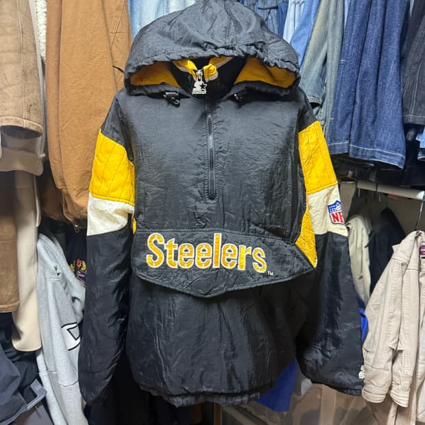 [L] 스타터 NFL 피츠버그 스틸러스 아노락 패딩