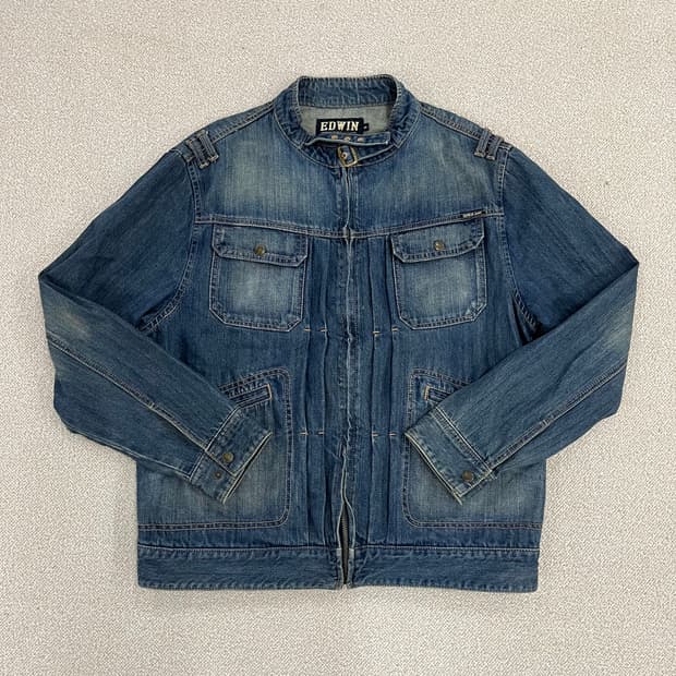 100 에드윈 데님 바이커 라이딩 자켓 0202M1
