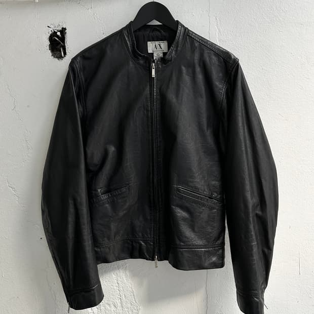 아르마니 레더 카페레이서 자켓 빈티지 레더 자켓