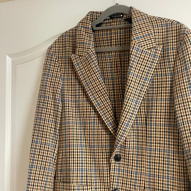 (새상품) 자라 체크 블레이저 S사이즈