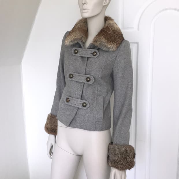 Japanese   Rabbitfur  Double button JK
