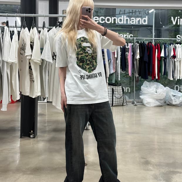 베이프 ABC 카모 빅사루 헤드 반팔 티셔츠