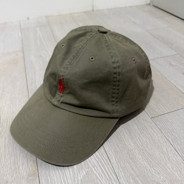 폴로 00‘s 피그먼트 카키 볼캡 