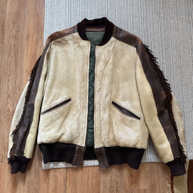 60s 레더 프린지 웨스턴 봄버 자켓