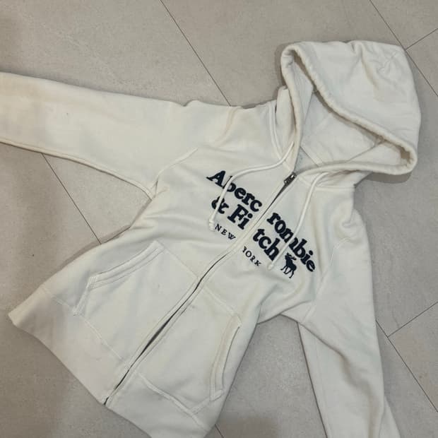 (S사이즈!!) 아베크롬비 화이트 피치 후드집업 