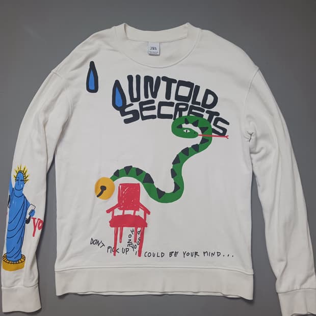 [M] 자라 앱스트랙트 그래픽 맨투맨 스웨트셔츠