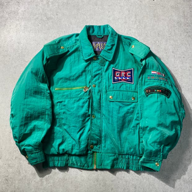 [M] 8-90s SPEED 빈티지 나일론 레이싱 자켓