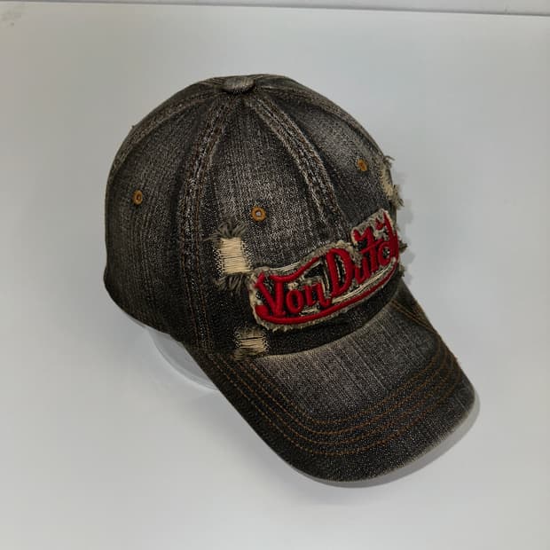 본더치 데미지 흑청 볼캡
