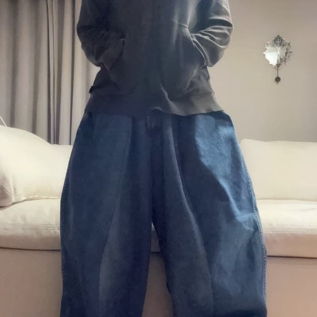 디엠빈티지 두붙바 중진청 데님 벌룬 커스텀 핀터깔 팬츠