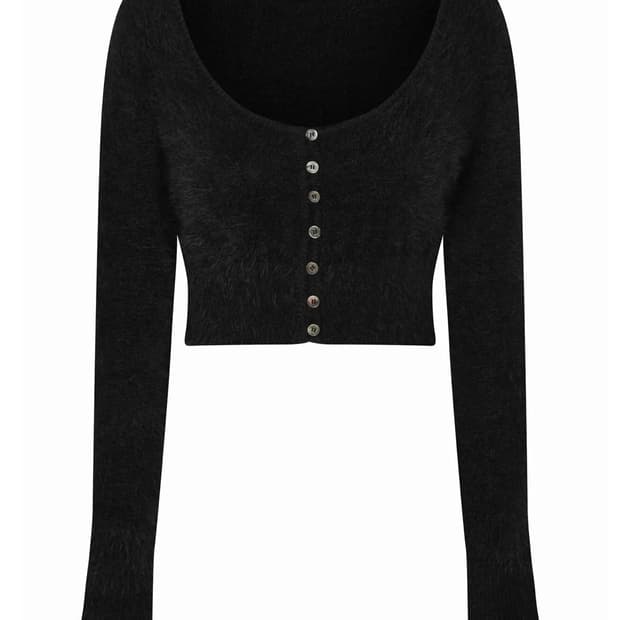 페인오어플레져 RABITA FUR CARDIGAN_black